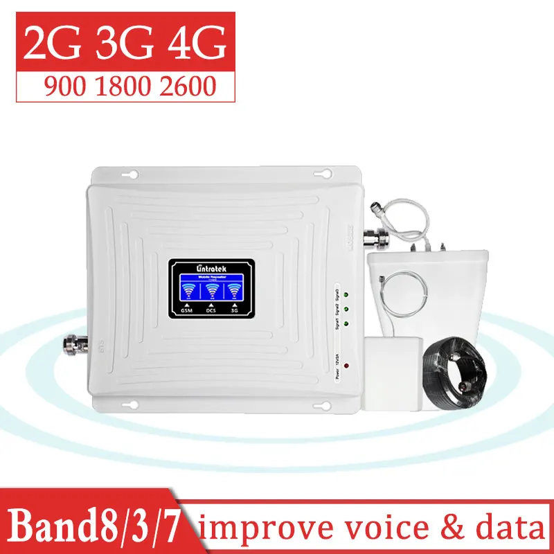

Lintratek 900 1800 2600 tri band GSM DCS LTE 4g signal booster GSM 900mhz cellular cellphone call & voice full set amplifier gs