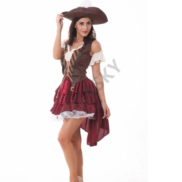 Halloween Costumes For Women Sexy Pirate Costume Female Adult Pirate Dress 4