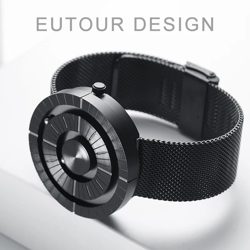 EUTOUR Magnetic Beads Men's Personality Creation Sports Watch Cool Concept Borderless Fashion Design Watch-Stainless Steel Strap