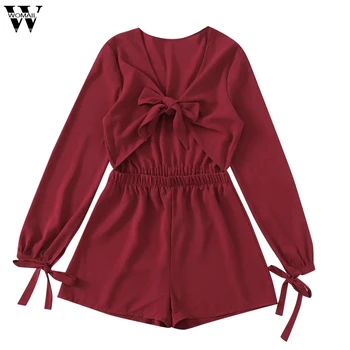 

Womail bodysuit Women Long Sleeve Irregular Short Jumpsuit cute Ladies Romper 2019 Fashion Elengant Playsuit Workwear holiday827