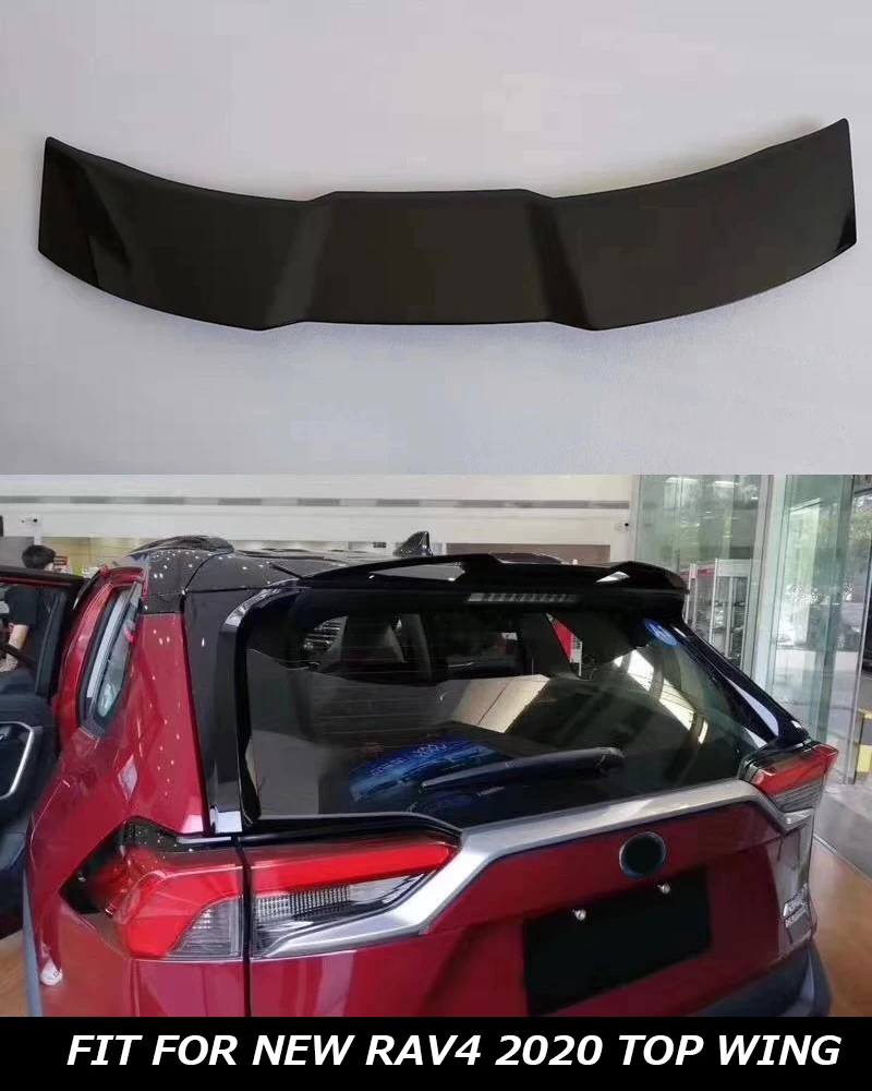 Задний верхний крыло для новая машина скорой помощи Toyota RAV4 черный Задний спойлер заднего багажника, крыла украшения крышка 1 шт