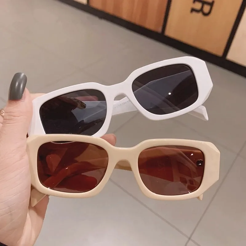 

New Retro Unisex Personality Square Frame Irregular for Women and Man Sunglasses Edged Fashion Street Sun Glasses Trend