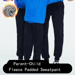 Unissex pai filho família outfits mãe filha velo acolchoado sweatpant simples meninas calças de trabalho meninos treino calça corredores