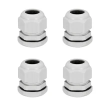 Uxcell 4 шт. PG21 кабельный ввод Водонепроницаемый разъем пластиковые провода желез соединения белый для 13-18 мм диаметр провода