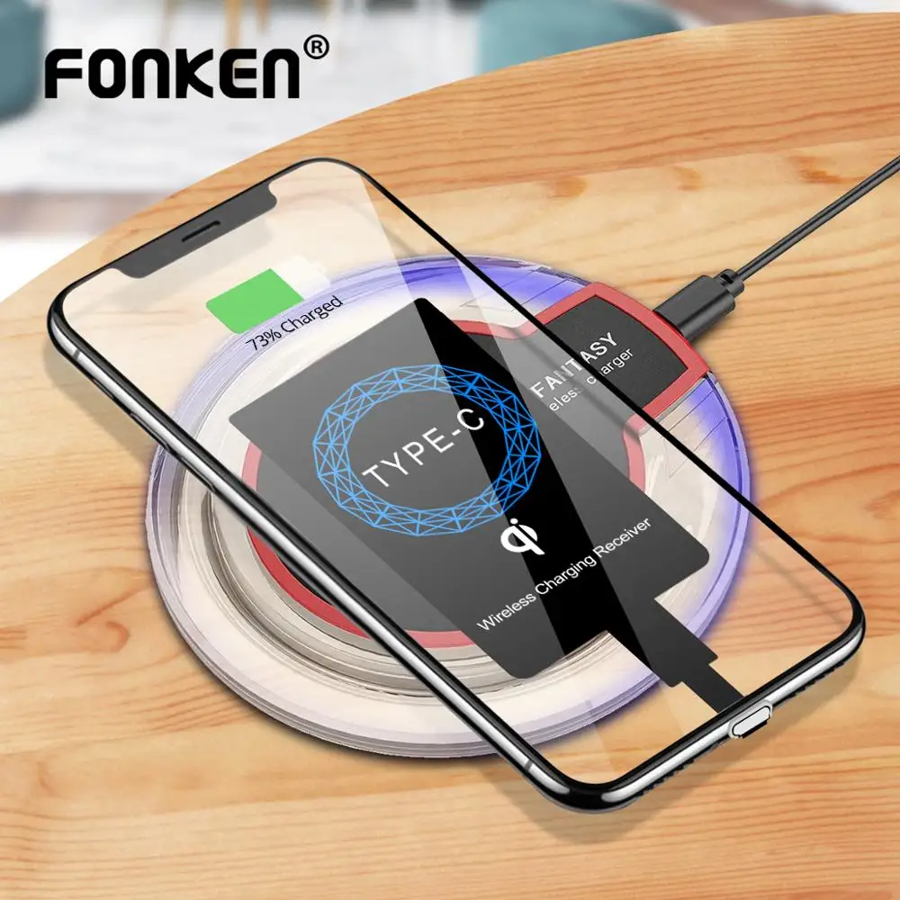 

Universal Wireless Charger 5W QI Charging Pad Micro USB Type C Charge Receiver for Android Phone Tablet Wireless Adapter Kit