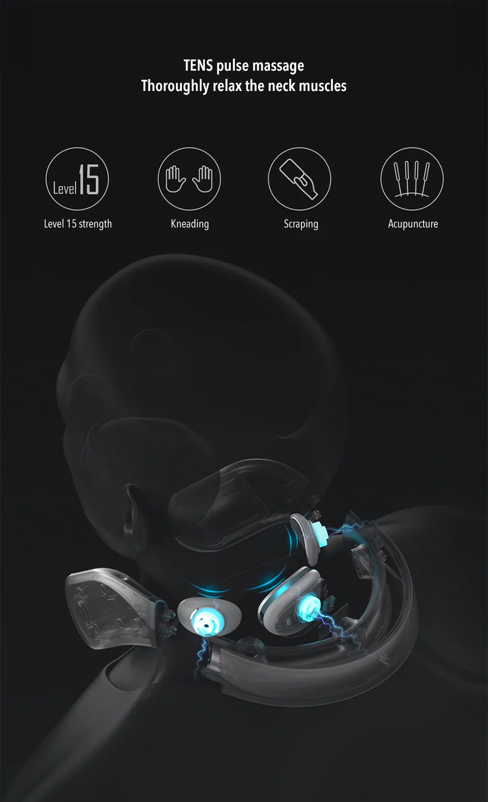 Original Cervical Massager G2 TENS Pulse Protect the Neck Only 190g Double Effect Hot Compress L-Shaped Wear Work With Mijia App