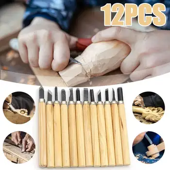 

Hand Chisel Woodworking Wood Carving Engraving Suit Tools Handmade Woodcut Knife Practical Carpentry Tool