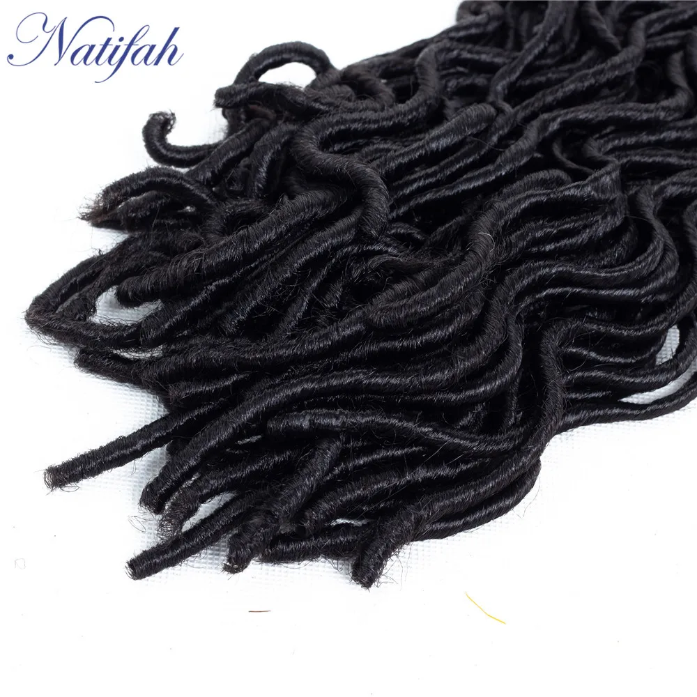 Natifah Faux locs Curly синтетические волосы, волнистые кудрявые вязанные волосы, 20 дюймов, 1, 3, 4 пряди, вязанные крючком косы для наращивания волос, блонд, черный