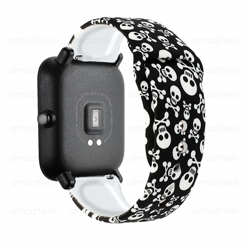 20mm Strap For Amazfit Bip Lite Bracelet Silicone For Huami Amazfit gts GTR 42MM Watch Strap Printed Wristband Accessories - Цвет: Color 2