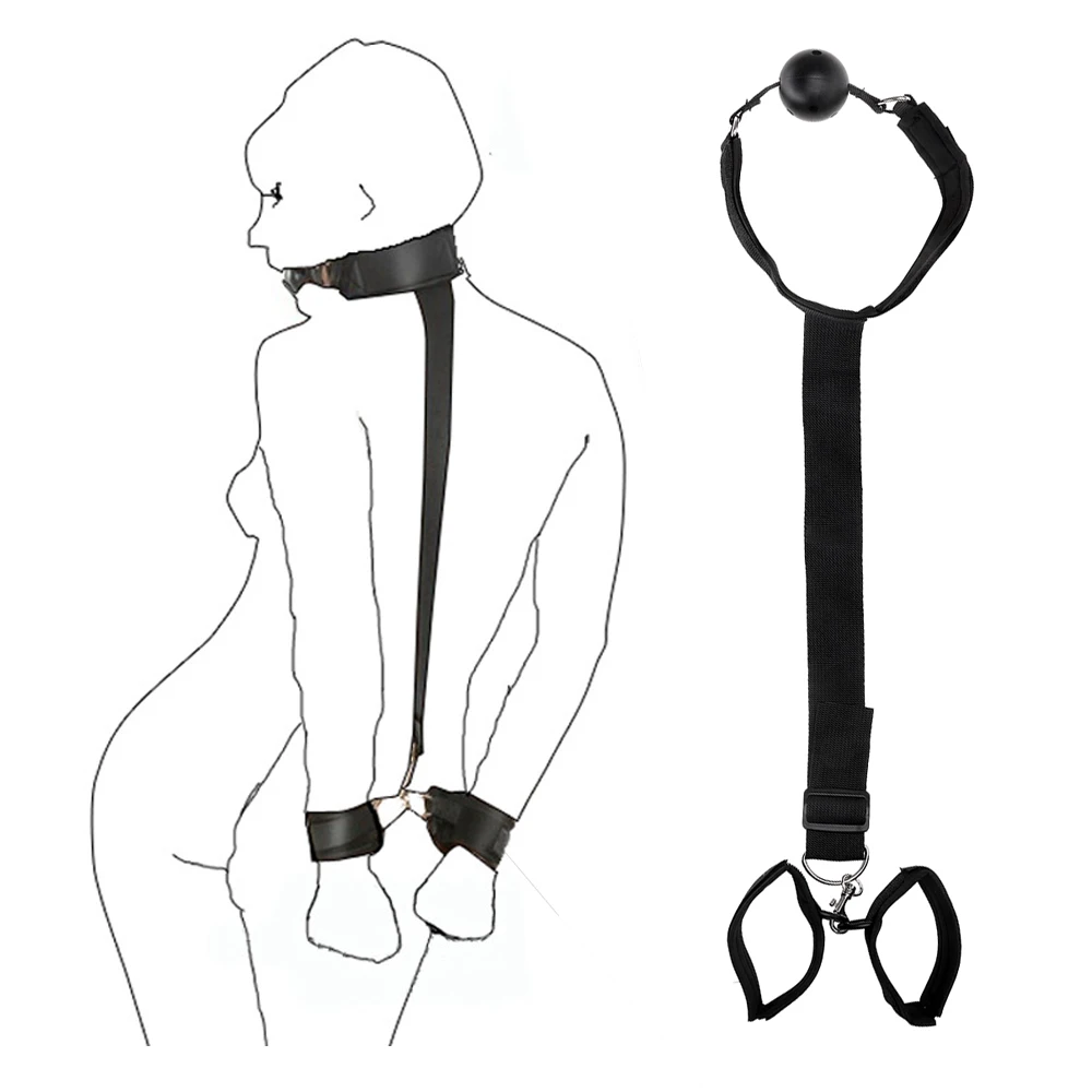IKOKY кляп для рта с ручными манжетами фаршированные шарики SM связывания интимные