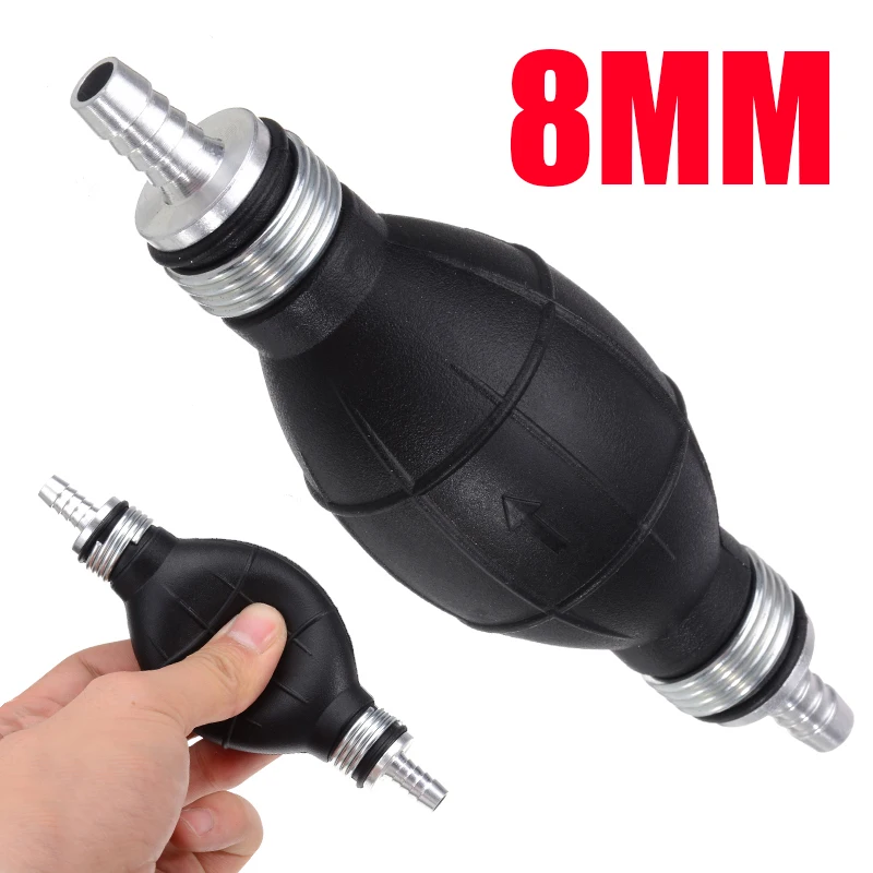 MASO 8mm Black Fuel Primer Bulb Hand Pump Diesel Petrol Gas Priming Non Return Car 