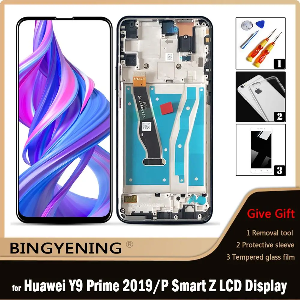 

Original For Huawei Y9 Prime 2019 LCD Display Screen Touch Digitizer Assembly For 6.59 inch Huawei P Smart Z STK-LX1 With Frame