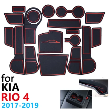 

Anti-Slip Rubber Cup Cushion Door Groove Mat for Kia Rio 4 X-Line RIO 2017 2018 2019 Accessories Car Stickers mat for phone