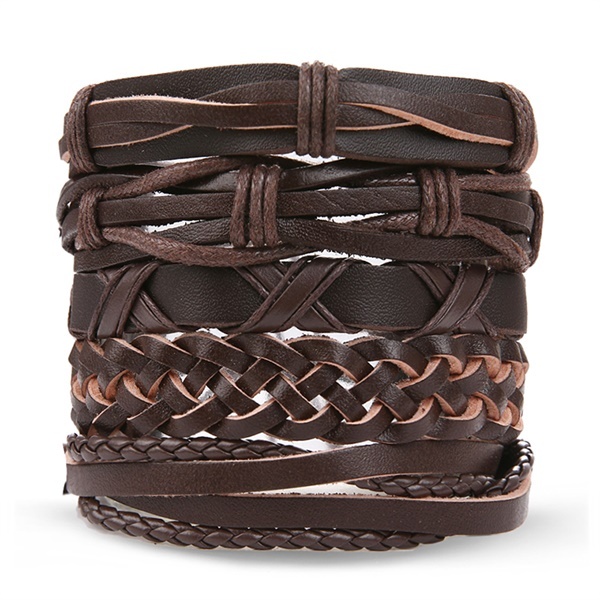 Vintage Flower Bracelets & Bangle Boho Multiple Layers Leather Bracelet 2019 For Women Man Wrap Female Punk Jewelry Gifts
