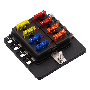 

1 In 8 Out Car RV Fuse Box with LED Indicator Base Insurance Insert PC Terminal Block 12-30V