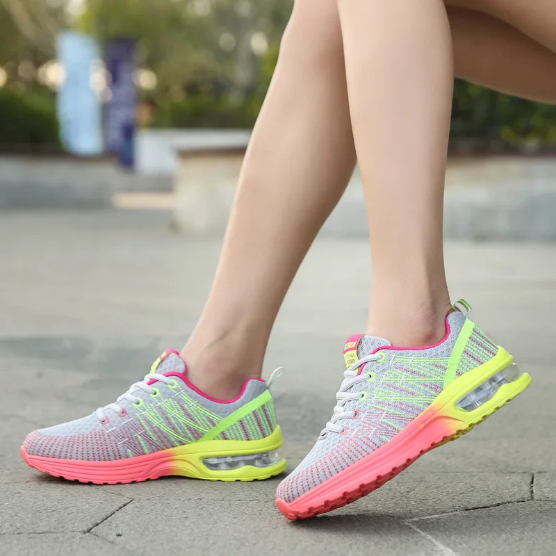New Style Trend Recommended AliExpress Cross Border Breathable Fly Woven Athletic Shoes Korean-style Really Air Cushion WOM