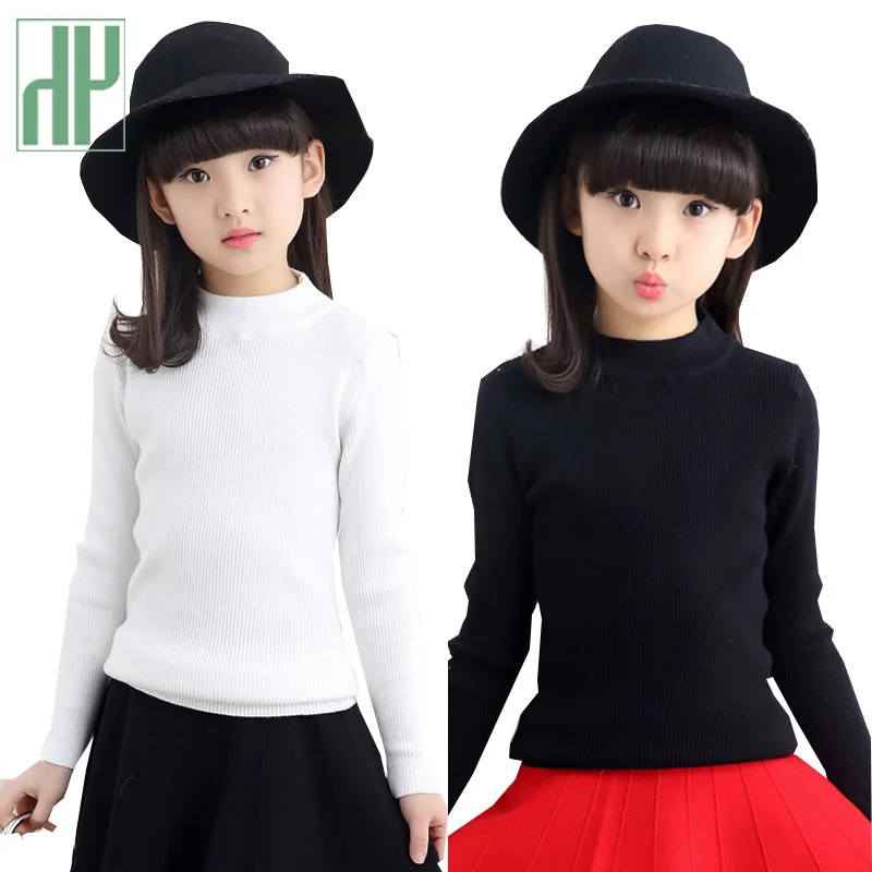

Toddler Girls sweaters winter Autumn Full Sleeve Pullover Knitted Solid Turtleneck christmas sweater for kids pullover tops