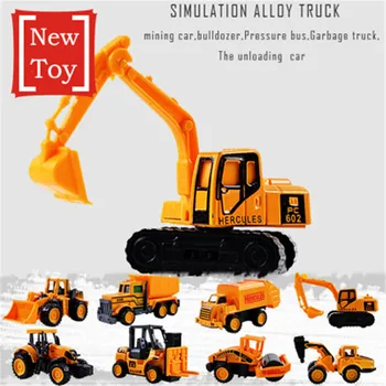 8 Styles Mini Alloy Engineering Car Model Tractor Toy Construction Vehicle Engineering Cars Excavator Model Toys for Children knl hobby j deere model a tractor agricultural vehicle safety model gift act ertl 1 16