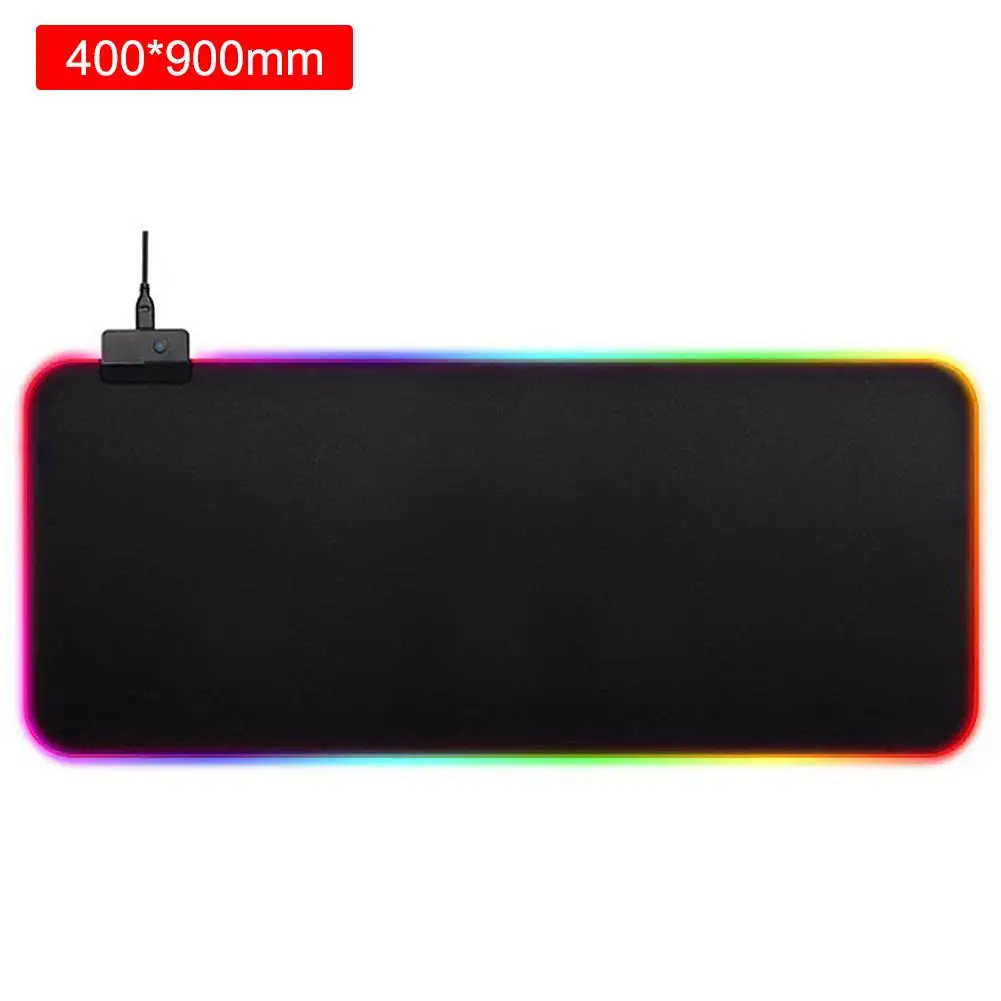 40x90cm RGB игровой коврик для мыши большой коврик для мыши геймерский светодиодный компьютерный коврик для мыши большой коврик для мыши с подсветкой коврик для клавиатуры Настольный коврик Mause - Цвет: 40x90cm