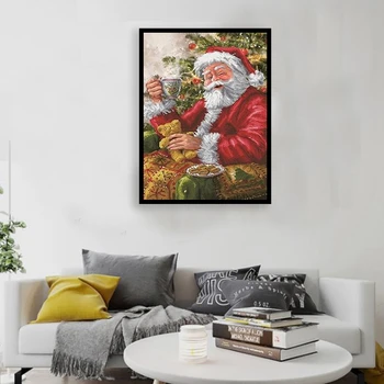 

Diamond Painting Santa Claus Bear Full Round Diamond Embroidery Christmas Tree Home Decoration Mosaic Christmas