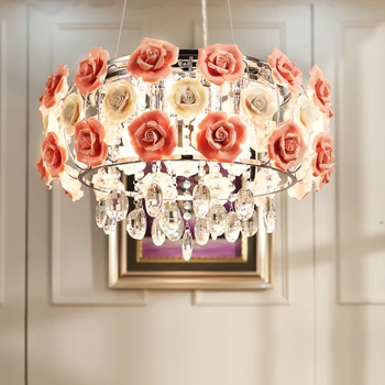 

Flower rose chandelier Dining room Living room Kids room Girl room princess chandelier lamp Pink Lampshade wedding chandelier