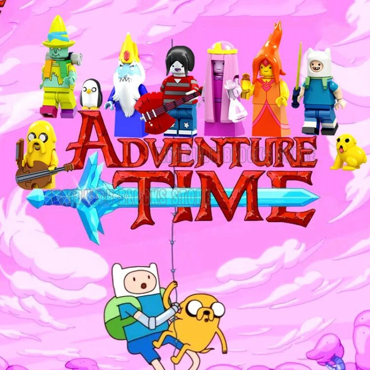 

Adventure Time Cartoon Figures Finn Jake Incendium Ice King Buzz Lightyear Woody Toys Story 4 Building Blocks Friends Bricks Toy
