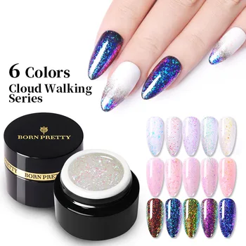 

BORN PRETTY Cloud Walking Series Gel Nail Polish 5ml 3D Chameleon Sequins Manicuring Soak Off UV Gel Varnish Nail Art Design