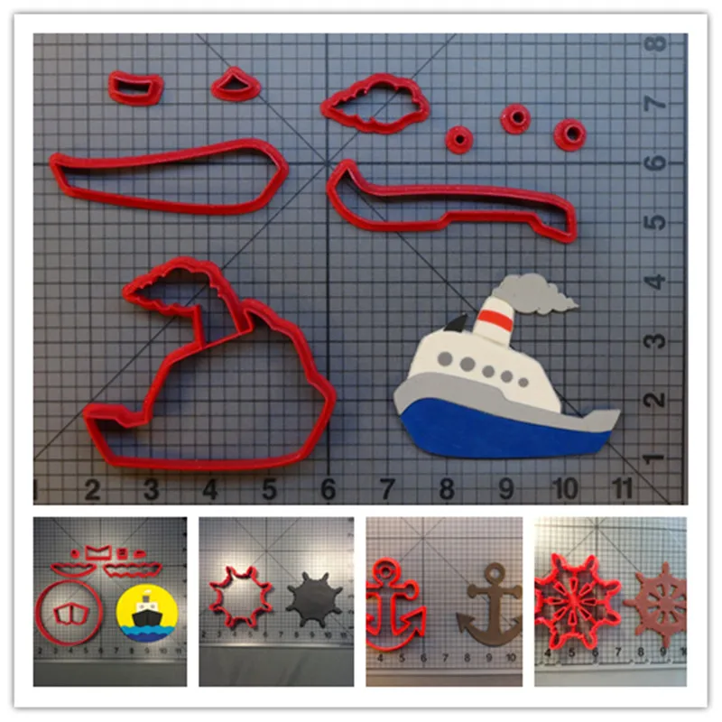 Cruise Ship Window Anchor Helm Ark Silhouette Fondant Decorated Biscuit Mould Cookie Cutter Boy Birthday Cake Custom Made | Дом и сад
