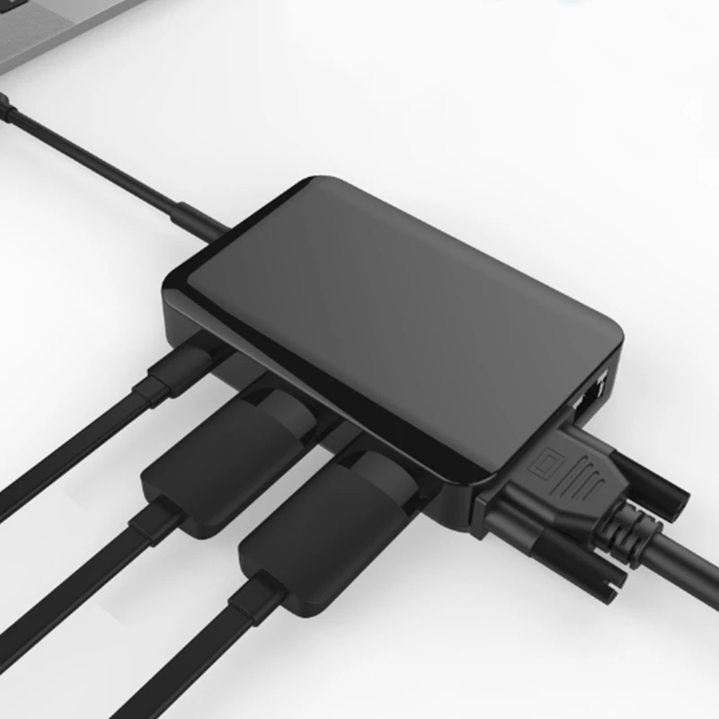 Usb хаб 9 в 1 многопортовый USB C двойной RJ45 HDMI адаптер 3 5 o VGA PD зарядная док станция для