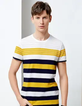 

2020 hot sell fashion Striped men cotton short sleeve T-shirt