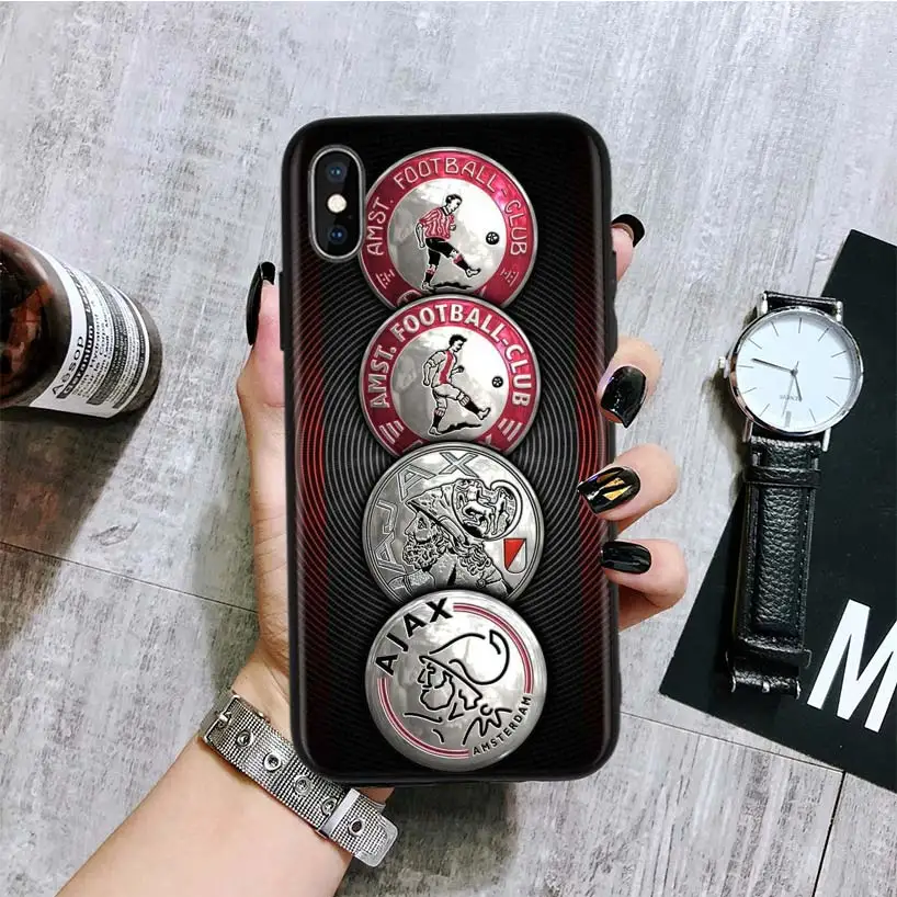 Черный чехол Ajax equipe для iPhone 11 Pro XS MAX XR 7 8 6 6S Plus X 10 Ten 5 5S SE, задняя крышка для телефона - Цвет: BA341-6