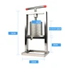 Honey Squeezer Manual Household Wine Watermelon Tomato Juicer 304 Stainless Steel Oil Press Lemon Sugar Cane Pomace Separator 3