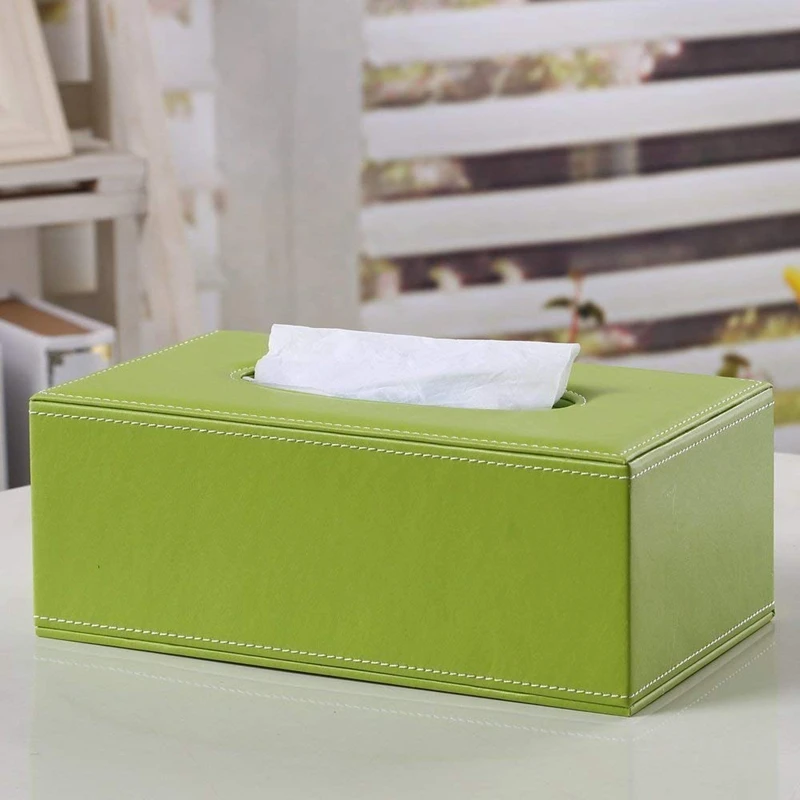  HOT-PU Leather Cosmetic Bag Case Handkerchief 25x14x9.5cm (Green)