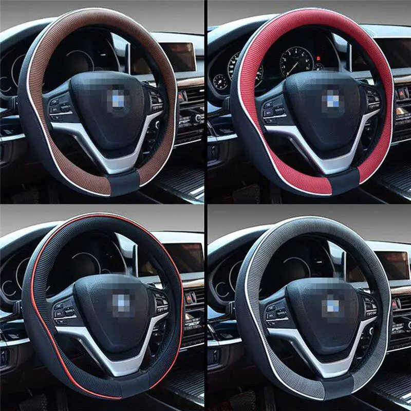 Авто Нескользящие дышащие противоскользящие рулевые крышки автомобильные ручки крышки 38 см чехол рулевого колеса автомобиля