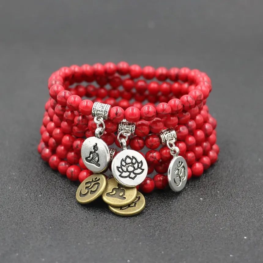 Минимализм 6 стилей красные бирюзы мужские и женские тибетские браслеты с