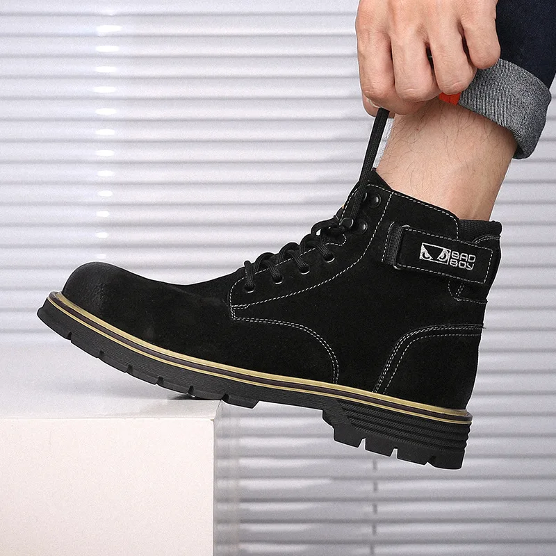 

Lang ke MEN'S SHOES Martin Boots Men's Worker Boot Hight-top Warm Versitile Fashion Comfortable Anti-slip Lace-up Casual Work Sh