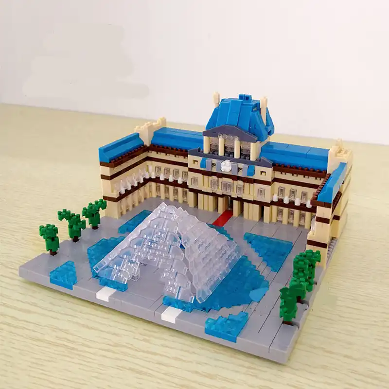Block Bricks Mini World Famous Architecture Paris Louvre Museum Diamond Micro DIY