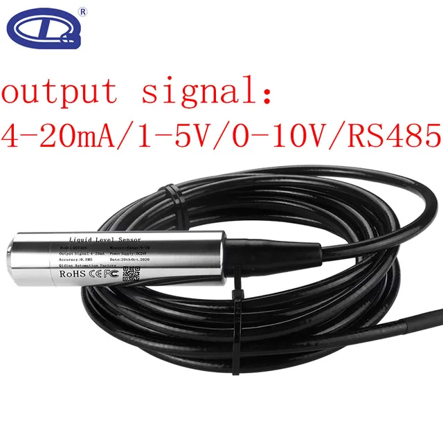 Submersible 4-20mA RS485 เครื่องส่งสัญญาณระดับของเหลวถังน้ํา Sensor Transducer QDY30A 1