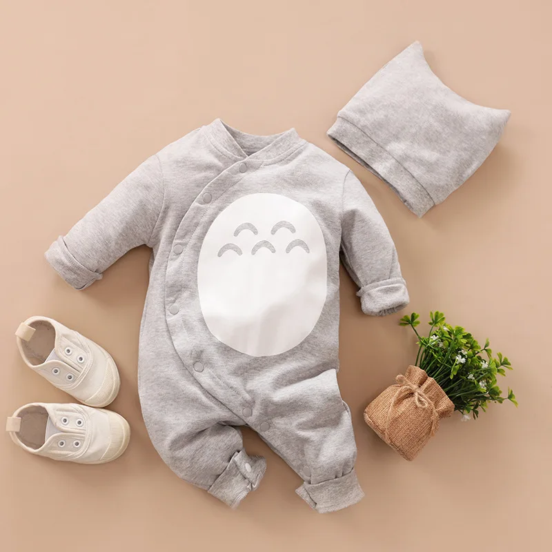 Newborn Little Baby Girls Boy Clothes Cute Animal Totoro Costume Bebes New Born Rompers Twin Infant Clothing Jumpsuit Hat Set