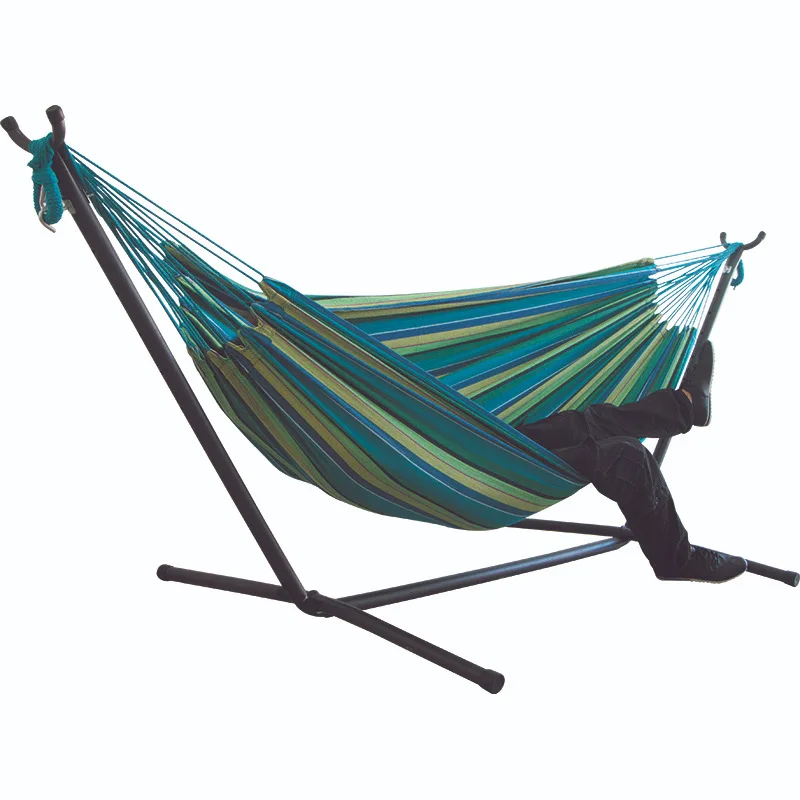 

Portable Assembly Holder Canvas Hammock Single Person Double Indoor Students Hammock Outdoor Travel Beach Balcony Hammock