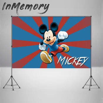 

InMemory Custom Vintage Mickey Photography Background Kids Birthday Party Banner Decoration Photocall Backdrop Photo Studio