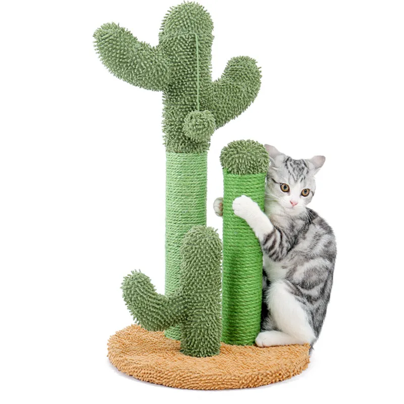 Poils bebe Kaktus color verde Rascador pequeño de cuerda de sisal para gatos pequeños y medianos 