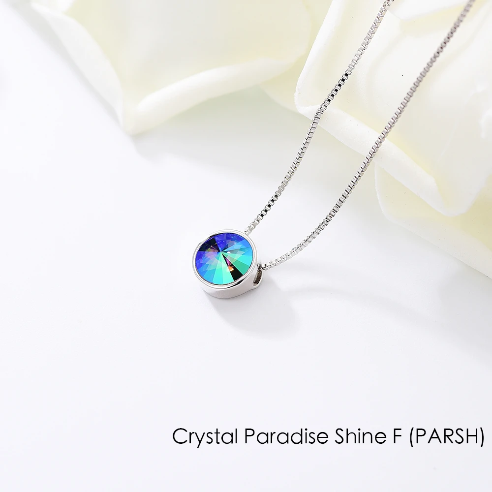 Ожерелье с круглой подвеской Malanda, оригинальное ожерелье с кристаллами Swarovski для женщин, новые модные свадебные украшения, подарок для мамы и девочки - Окраска металла: Crystal Parsh