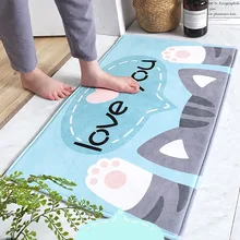 Домашние дверные коврики противоскользящие милые Мультяшные коврики полиэстер абсорбирующий коврик для ванной комнаты кухонный дверной вход 40*50 см