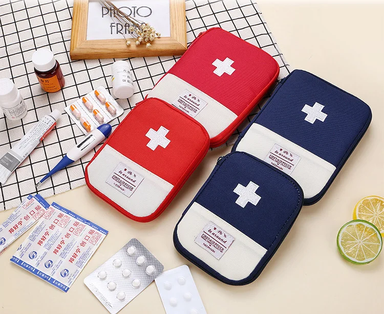 

Portable storage bags travel Medicine package waterproof Oxford cloth Zipper Drug Medical First aid box Home storage organizer