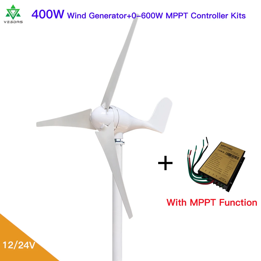 

3/5/6 Blades 400W Wind Turbine Generator Kits With IP68 MPPT Controller 12/24V Mini Wind Power windmill With 10 Years Warranty