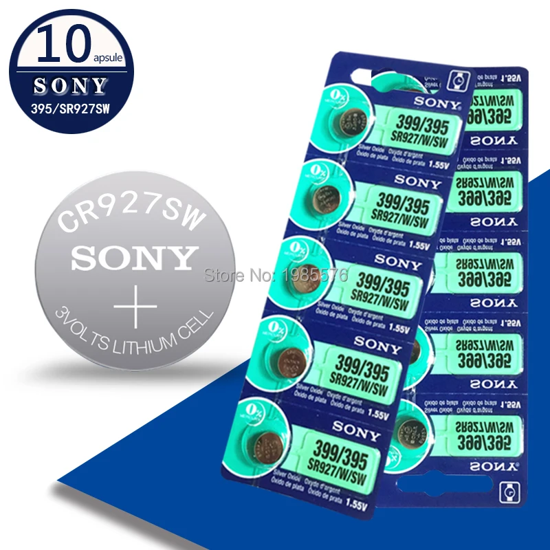10 шт. новинка для SONY 395 SR927SW 399 SR927W AG7 LR927 1 55 в батарея часов серебряная оксидная