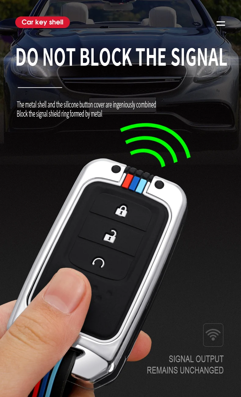 Portachiavi per auto con copertura completa in lega di zinco per Honda Vezel city Civic BR-V HR-VCRV Pilot Accord Jazz Jade Crider Odyssey accessori per auto -