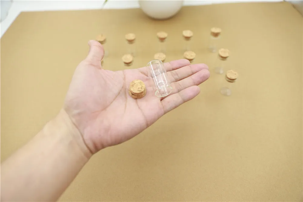 100pcs Glass Bottle 22mm Test Tube Cork Stopper Mini Spice Bottles Container Small DIY Jars Vials Tiny Bottles glass (2)