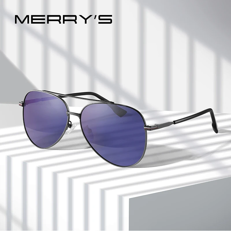 MERRY'S Men Classic Pilot Sunglasses Aviation Frame HD Polarized Fashion Driving Sun glasses UV400 Protection S8216 | Аксессуары для